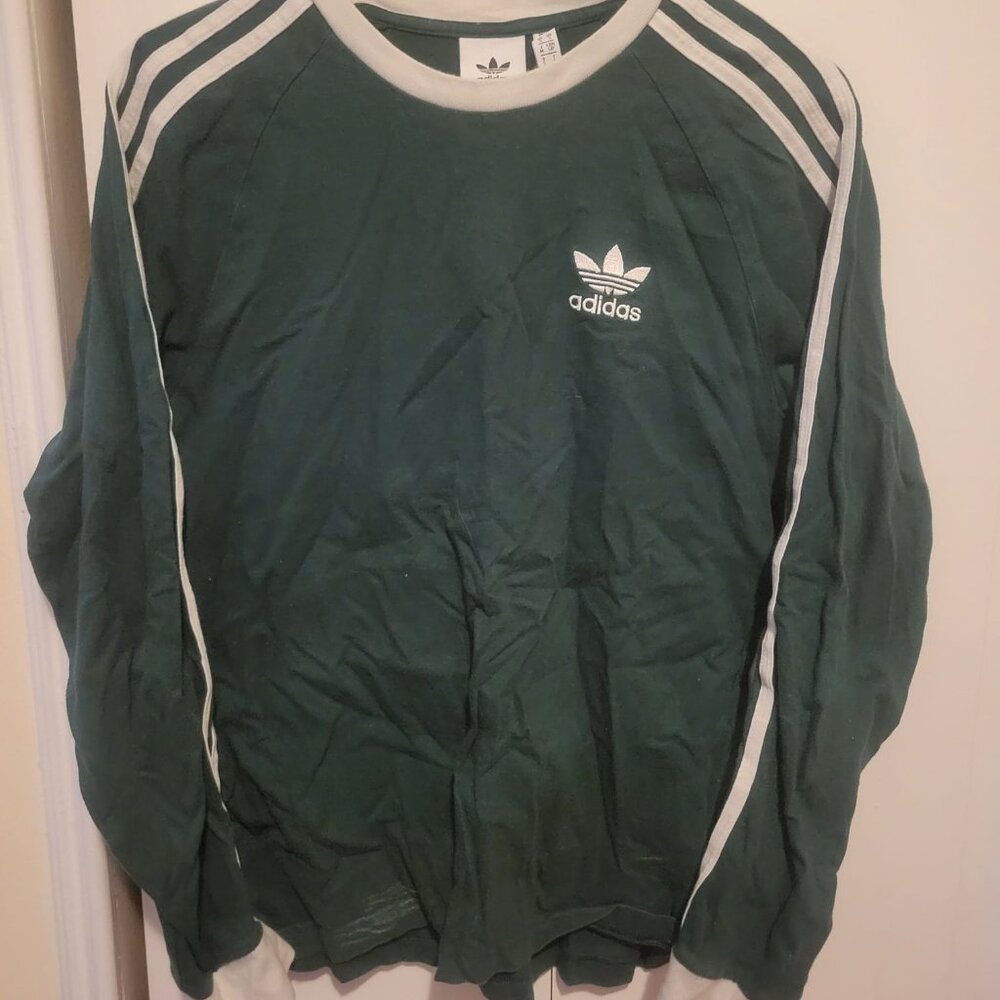 Dark green adidas long sleeve top size small